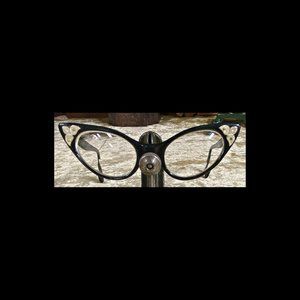 Petite Mid-Century Black Cat-Eye Glasses Frame Flair
